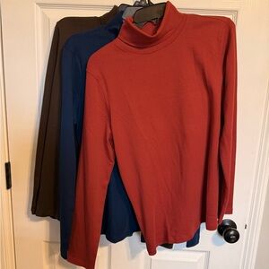 3 St. John's Bay Women's Long-Sleeve Turtlenecks & Mock Turtleneck